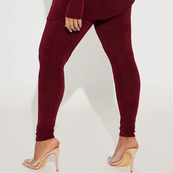 Slinky Brand Leggings Wine Size Medium - Picture 2 of 6